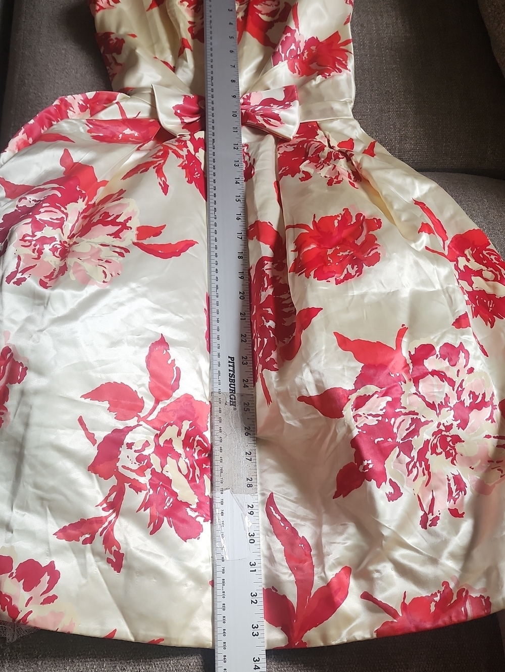 Vintage Pink Floral Fit & Flare Party Dress Bow Waist Sleeveless Pinup - Picture 7 of 11